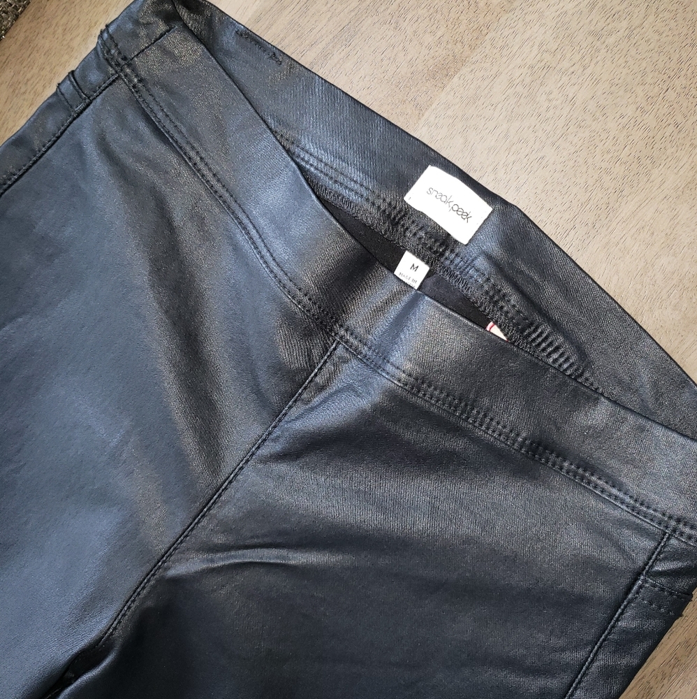 Faux Leather Motto with zip ankle
